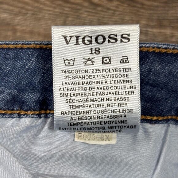 Vigoss Jeans Women's 18 Medium Wash Ace Straight Stretch Denim 5-Pocket Zip Fly - Picture 13 of 13